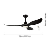 Wolmora Ceiling Fan with Light - Matt Black