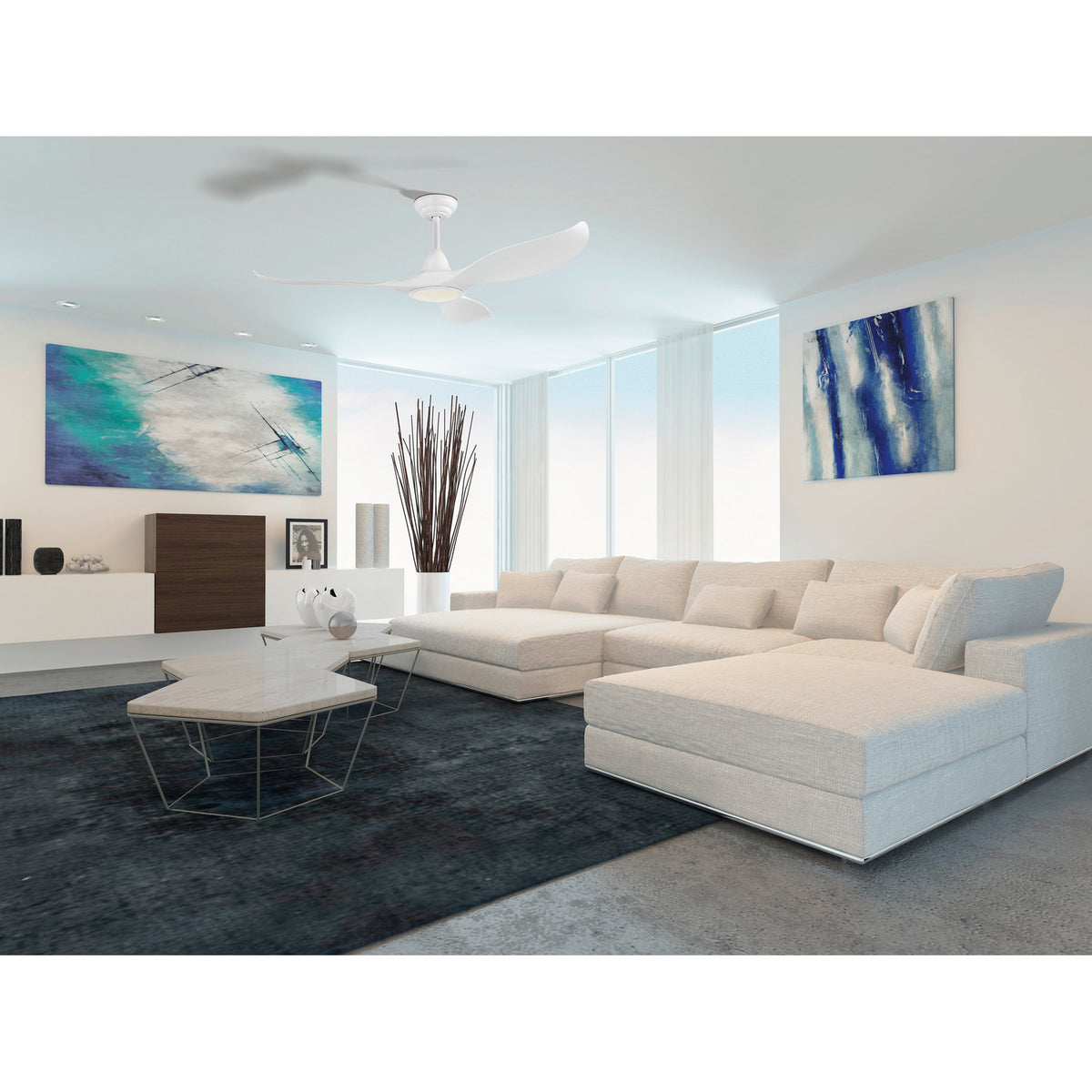 Wolmora Ceiling Fan with Light - Matt White