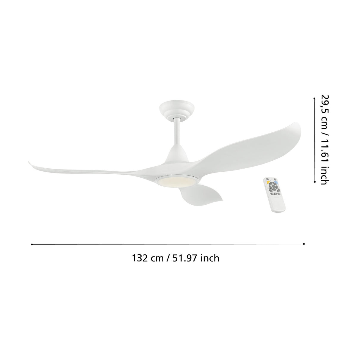 Wolmora Ceiling Fan with Light - Matt White