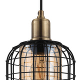 Wonenne Amber Glass 3 Light Pendant - Black & Bronze
