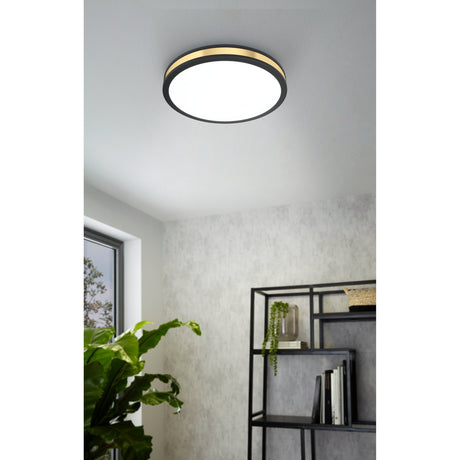 Worbette LED Flush Ceiling Light 28cm - Black