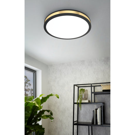 Worbette LED Flush Ceiling Light 38cm - Black