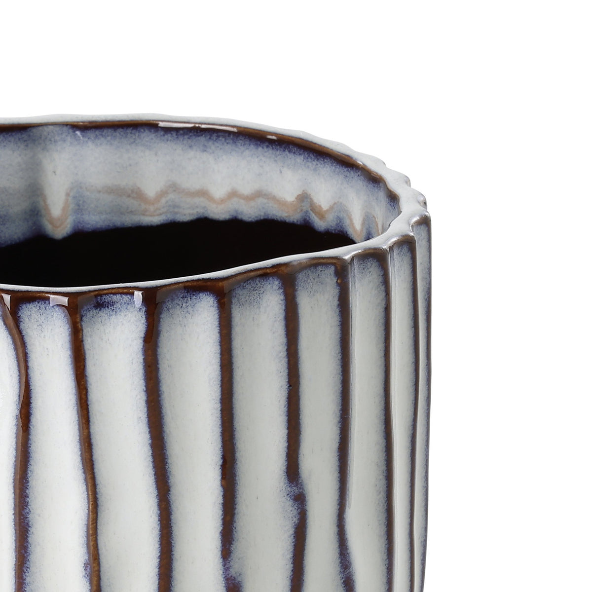 Wormiston Ceramic Plant Pot 13.7cm - White & Brown