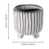 Wormiston Ceramic Plant Pot 13.7cm - White & Brown