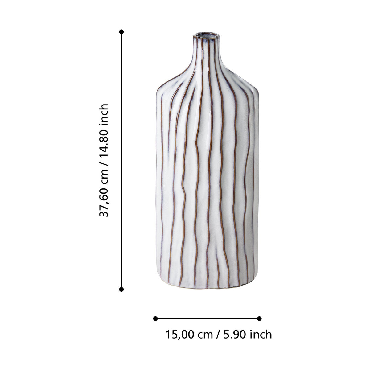 Wormiston Ceramic Vase 37.6cm - White & Brown