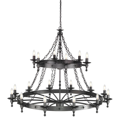 Warwick 18 Light Chandelier - Graphite Black