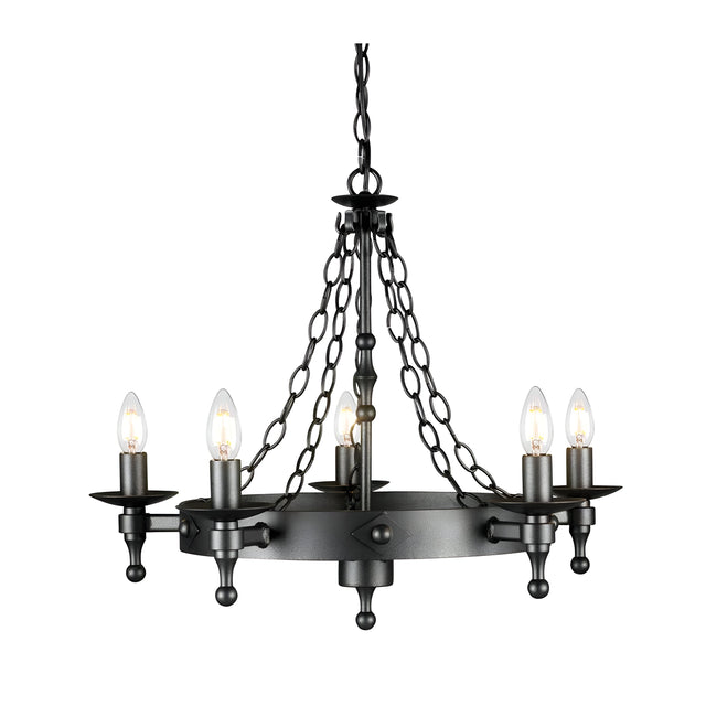 Warwick 5 Light Chandelier - Graphite Black