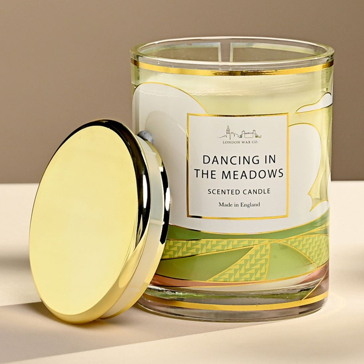 Dancing in the Meadows 1 Wick Scented Candle 227g - Gold & Green