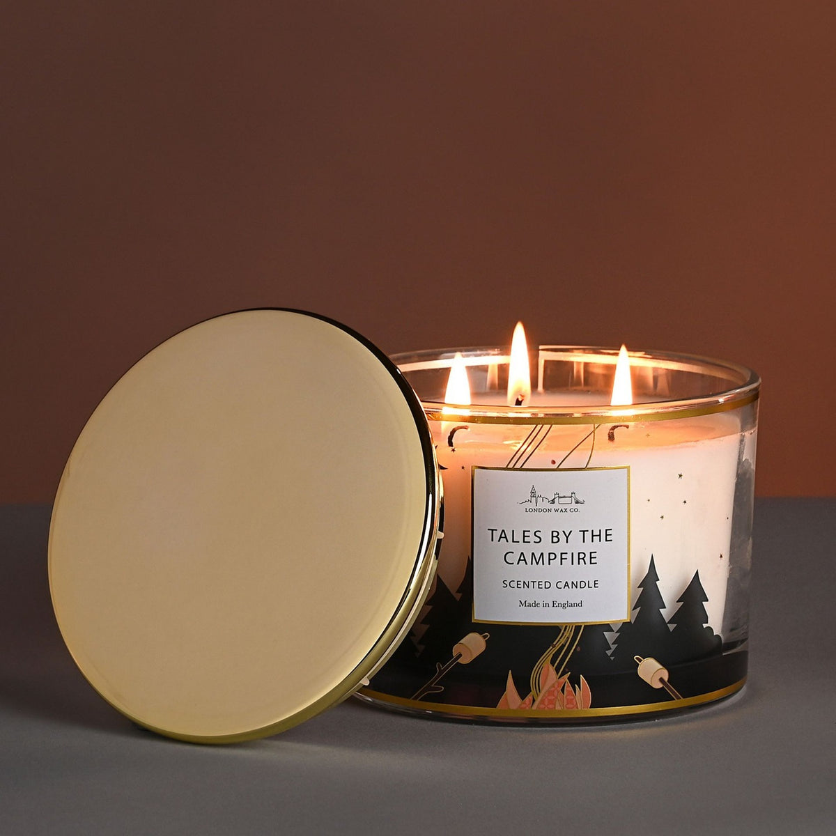 Tales by the Campfire 3 Wick Scented Candle 369g - Gold