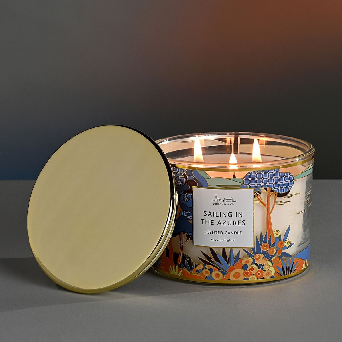 Sailing in the Azures 3 Wick Scented Candle 369g - Gold