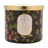 Blackberry Bramble Glass Scented Candle 360g - Brown & Gold
