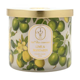 Lime & Mandarin Glass Scented Candle 360g - White & Green