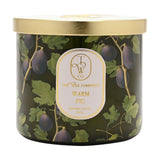 Warm Fig 360g Glass Scented Candle with Lid - Green & Purple