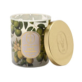 Lime & Mandarin Glass Scented Candle 190g - Green & Gold