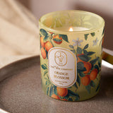Orange Blossom Glass Scented Candle 190g - Green & Gold