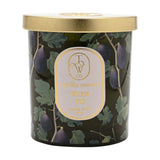 Warm Fig Glass Scented Candle 190g with Lid - Green & Gold