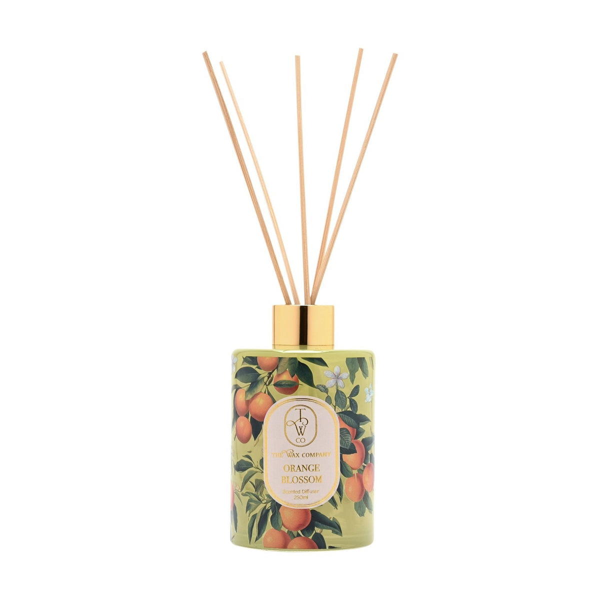 Orange Blossom Printed Glass Reed Diffuser 250ml - Beige