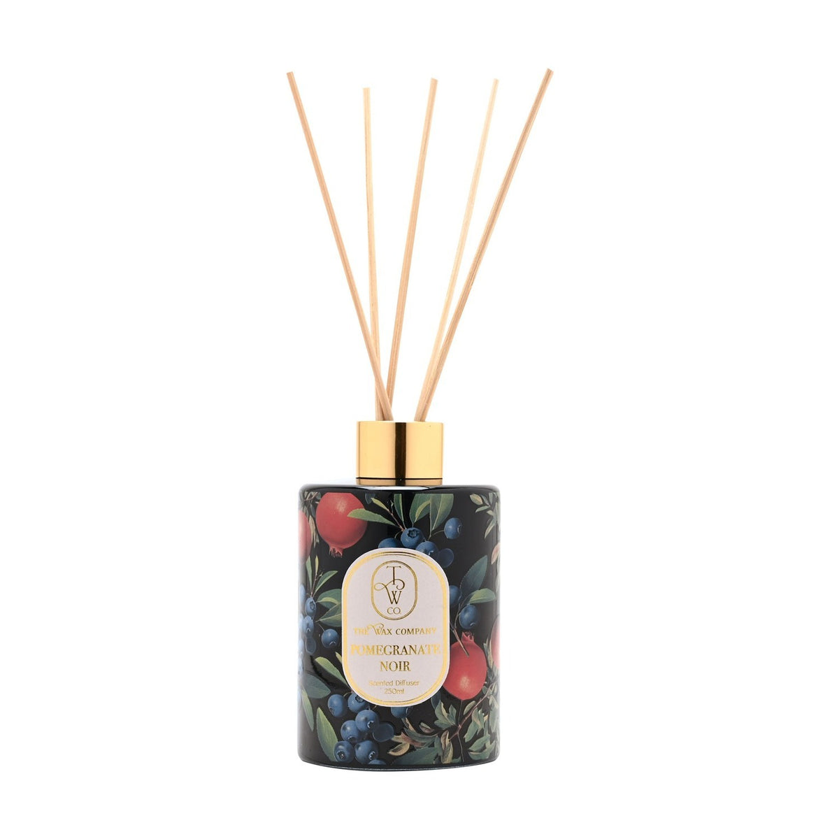 Pomegranate Noir Glass Reed Diffuser 250ml - Navy & Green