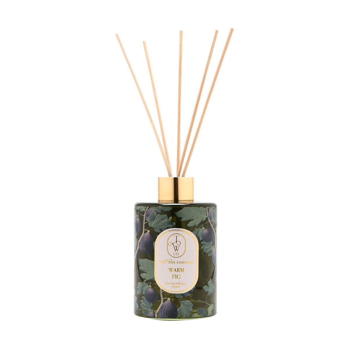Warm Fig Printed Glass Reed Diffuser 250ml - Green & Purple