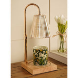Reeded Glass Shade Candle Warming Table Lamp - Gold & Beige