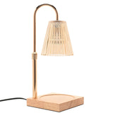 Reeded Glass Shade Candle Warming Table Lamp - Gold & Beige