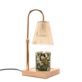 Reeded Glass Shade Candle Warming Table Lamp - Gold & Beige