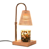 Reeded Glass Shade Candle Warming Table Lamp - Gold & Beige