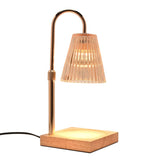 Reeded Glass Shade Candle Warming Table Lamp - Gold & Beige