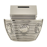 Silverplated Noah's Ark Money Box with Roof Slot - Silver