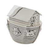 Silverplated Noah's Ark Money Box with Roof Slot - Silver