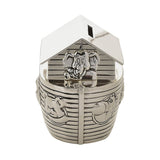 Silverplated Noah's Ark Money Box with Roof Slot - Silver