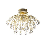 Xeena 10 Light Crystal Semi-Flush Ceiling Light – French Gold