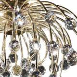 Xeena 10 Light Crystal Semi-Flush Ceiling Light – French Gold