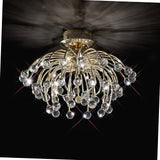 Xeena 10 Light Crystal Semi-Flush Ceiling Light – French Gold