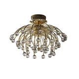Xeena 10 Light Crystal Semi-Flush Ceiling Light – French Gold