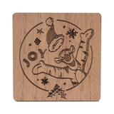 Winnie the Pooh Set of 4 Wooden Christmas Coasters - Brown
