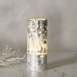 Medium Reindeer Glass LED Tube Light-Up Decoration - Silver