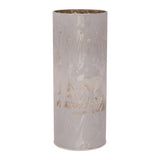 Medium Reindeer Glass LED Tube Light-Up Decoration - Silver
