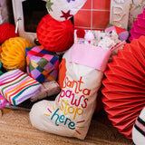 'Santa Paws Stop Here' Cats Christmas Stocking - Cream & Pink