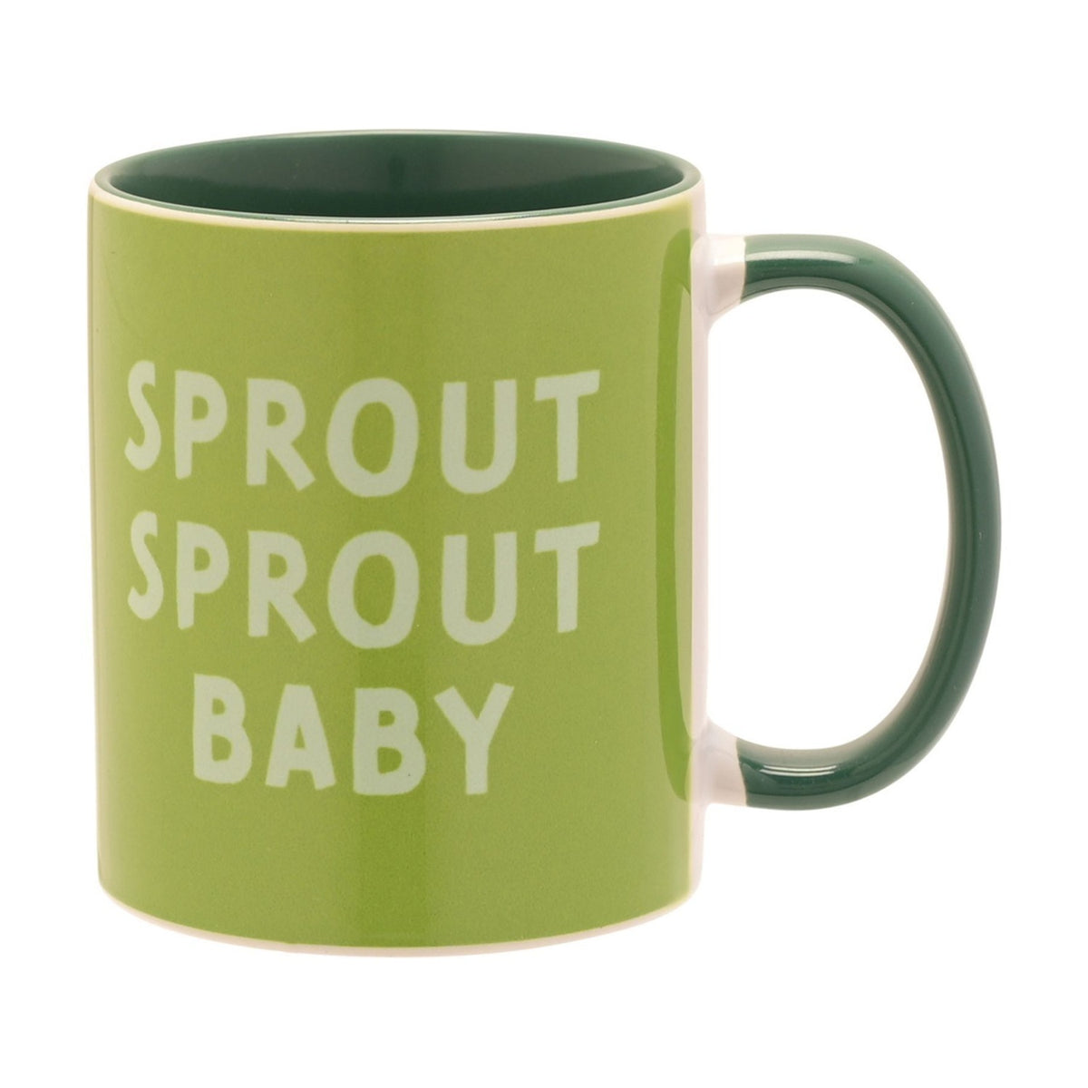 Sprout Baby Slogan Handled Glazed Stoneware Mug 11oz - Green