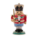 Christmas Nutcracker Metal Trinket Box with Hinged Lid - Red