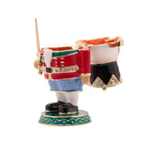 Christmas Nutcracker Metal Trinket Box with Hinged Lid - Red