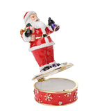Father Christmas Jewelled Trinket Box with Hinged Lid - Red