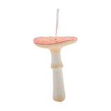 Spotted Mushroom Ornament Resin Figurine with Ribbon - Red