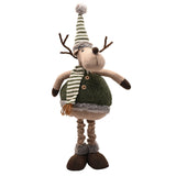 Fabric Standing Moose Decoration with Telescopic Legs - Green