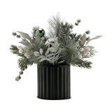 Bellivane Pine and Bauble Faux Plant 30.5cm - Green & Black
