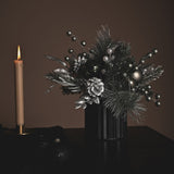 Bellivane Pine and Bauble Faux Plant 30.5cm - Green & Black