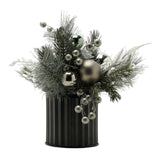 Bellivane Pine and Bauble Faux Plant 30.5cm - Green & Black