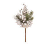 Pine Needle Foliage & Baubles Stem Faux Plant 40.6cm - Green