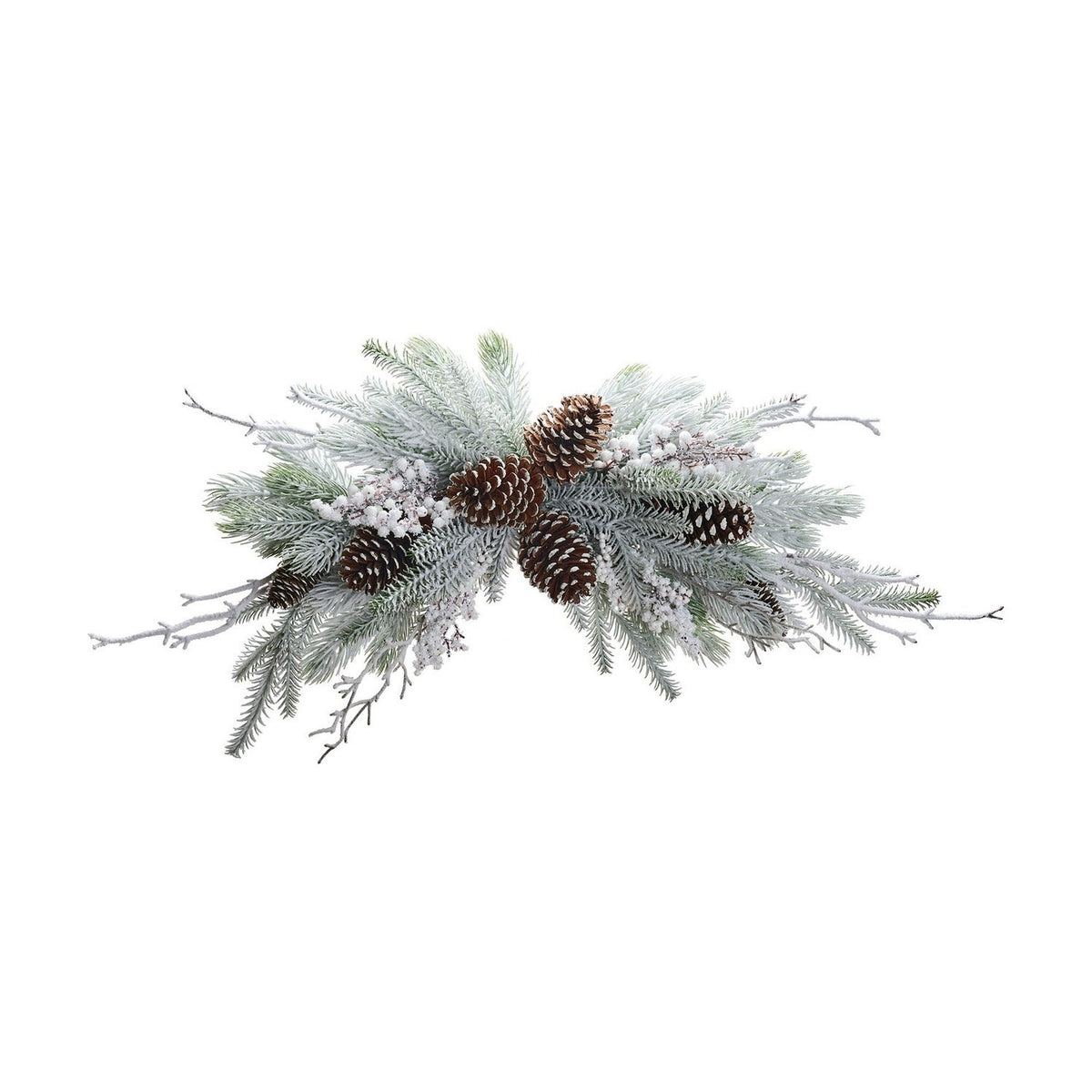 Snowy Pine Foliage Faux Plant with Cones 71.1cm - Green